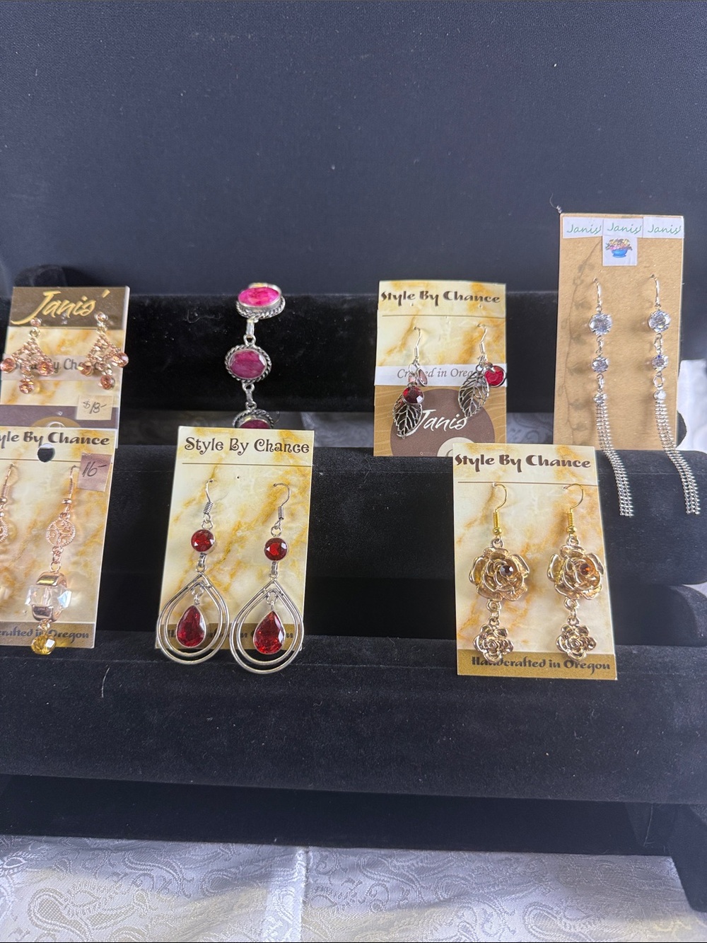 Red Teardrop Dangle Earrings